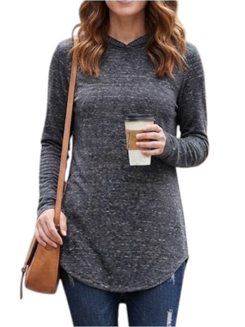 BLUENOTES Grey Cozy Hooded Lounge Pullover Sweater Small S